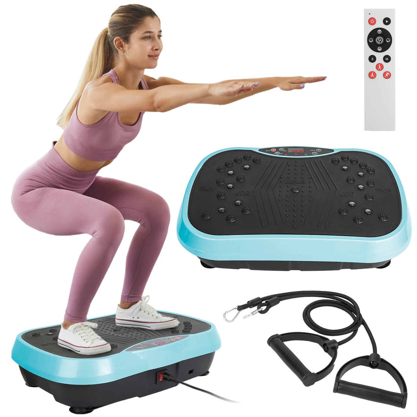 Vibration Exercise Machine With Resistant Bands
