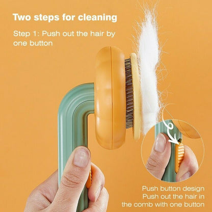 Pet Pumpkin Brush, Pet Grooming Self Cleaning Slicker Brush For Dogs Cats Puppy Rabbit