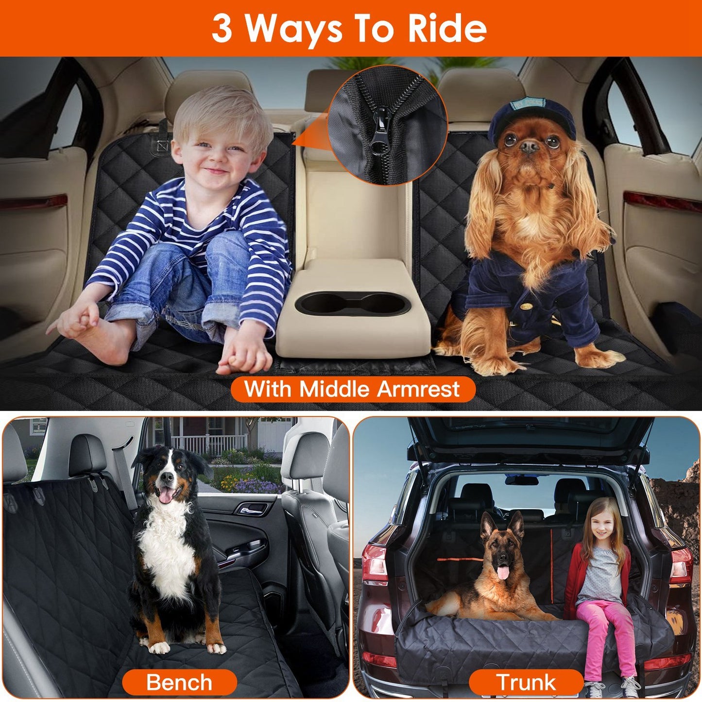 Dog Car Seat Cover ,Waterproof Scratchproof Pet Car Rear Protector Mat