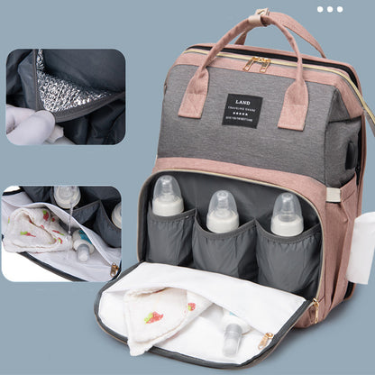 Mummy Baby Crib Backpack Large Capacity Insulated Bag