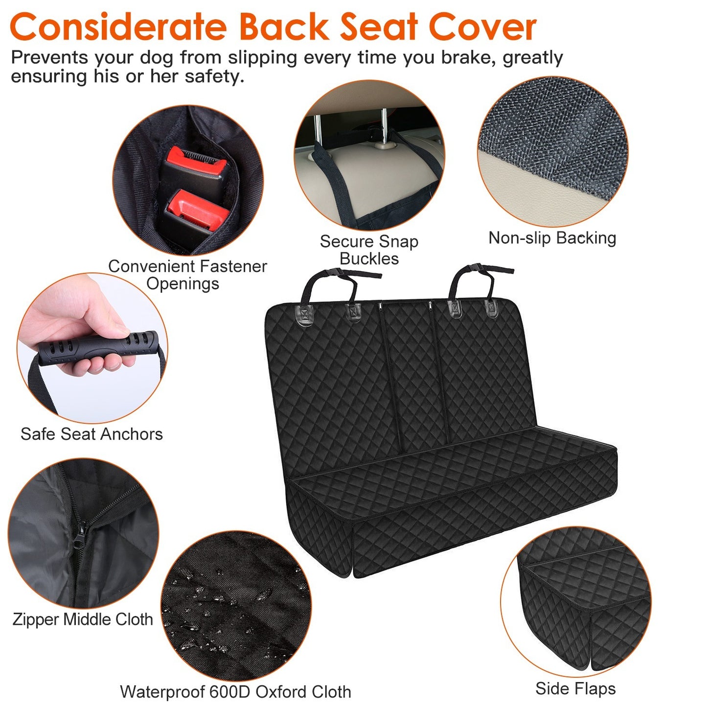 Dog Car Seat Cover ,Waterproof Scratchproof Pet Car Rear Protector Mat