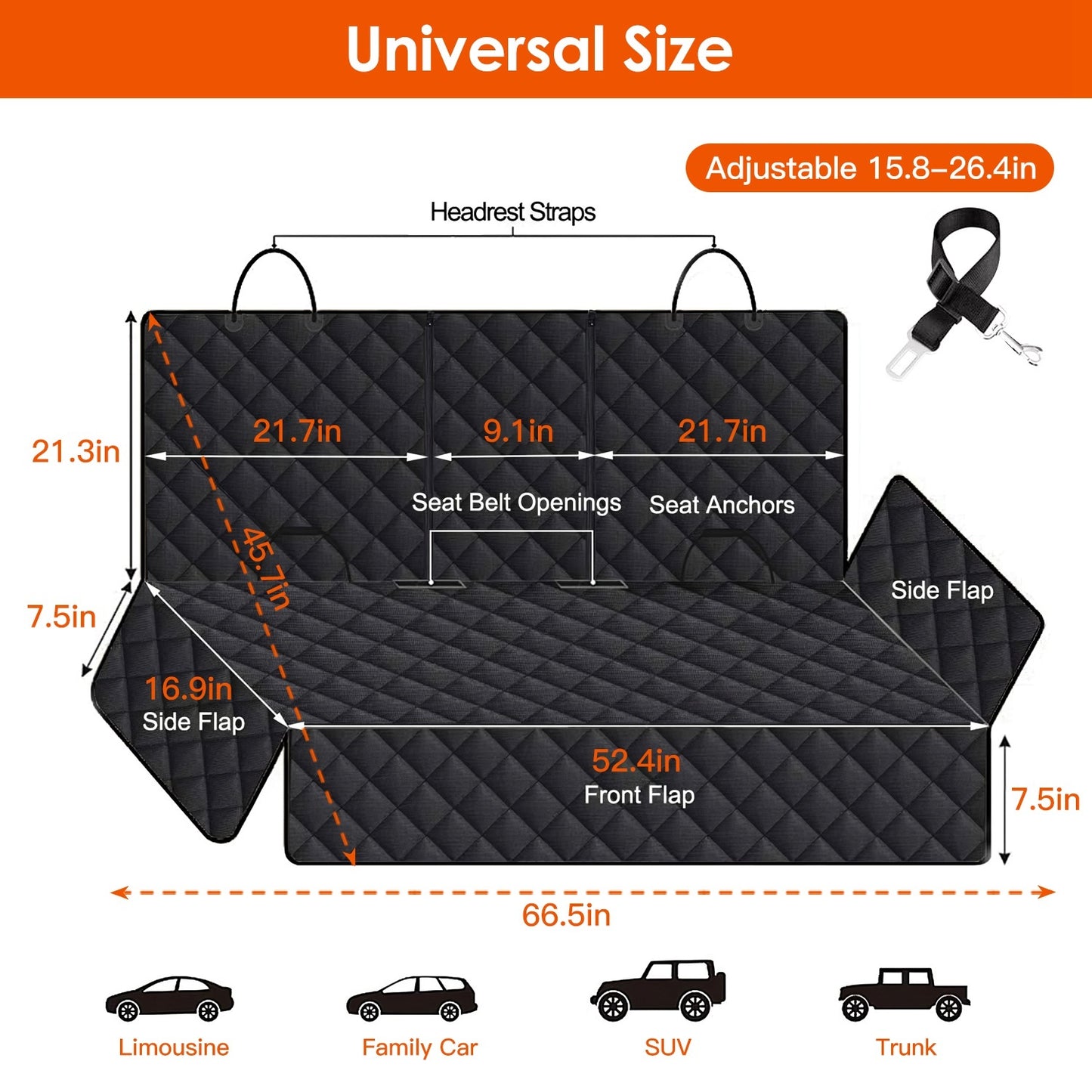 Dog Car Seat Cover ,Waterproof Scratchproof Pet Car Rear Protector Mat